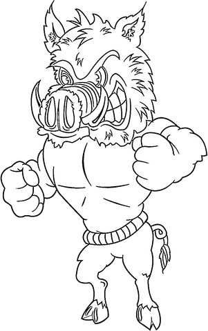 Strongest Wild Boar  Coloring Page